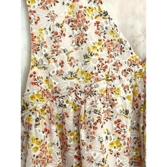 Loft Plus Cropped Eyelet Tank sz 16 Sheer Lined Cottagecore Bloomcore Fairy - Picture 3 of 7